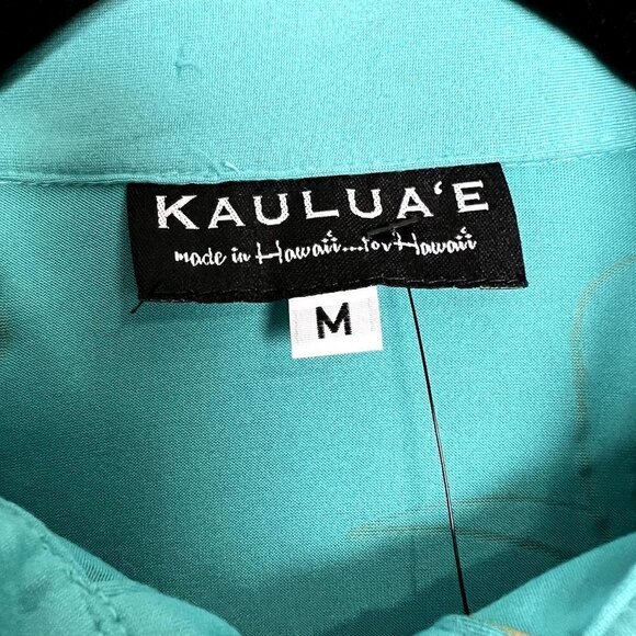 Kauluae Boys Youth Medium Miulana Palani Pullover Polo Shirt Seafoam Teal Gold - Picture 4 of 9